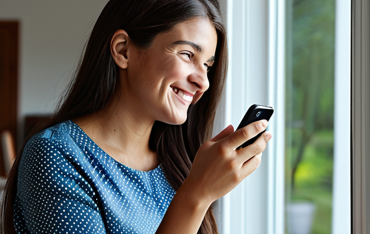 A contemplative person, fully clothed in modest, comfortable attire, looking at a smartphone screen. The screen's reflection shows an idealized, perfectly smiling version of the person in a vibrant, curated digital world, while the actual person appears thoughtful in a soft-lit, natural home setting, reflecting the contrast between online appearance and reality. safe for work, appropriate content, professional, fully clothed, perfect anatomy, correct proportions, natural pose, well-formed hands, proper finger count, natural body proportions, high-quality photography, detailed, realistic, family-friendly.